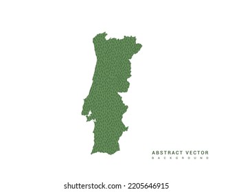 Map of Portugal green simple outline. Stylized minimal line design vector.