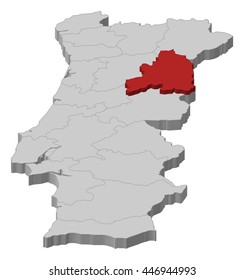 Map - Portugal, Guarda - 3D-Illustration