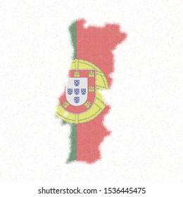 Map of Portugal. Mosaic style map with flag of Portugal. Actual vector illustration.