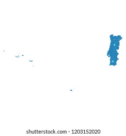 Map of Portugal from Polygonal wire frame low poly mesh,Portugal map Vector Illustration EPS10.
