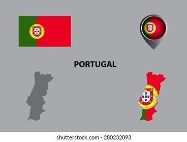 Map of Portugal and symbol
