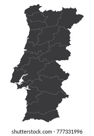 Map of Portugal. Vector