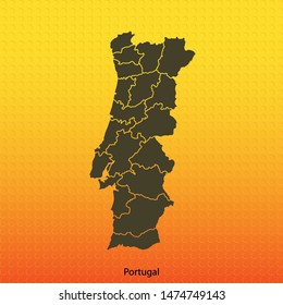 map of Portugal . vector illustration