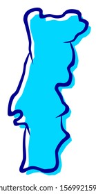 map of portugal vector illustration
