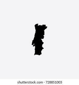 Map of Portugal Vector Illustration