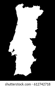map portugal, white vector map of portugal