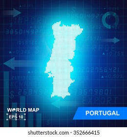 Map Of Portugal,Abstract background, vector illustration