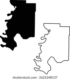 Mapa de Posey County Indiana EUA Silhueta Plano e Contorno Design