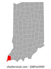 Map of Posey in Indiana on white