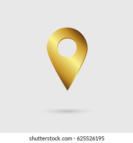 Map position icon, Gold color premium set, vector illustration