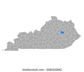 Karte von Powell in Kentucky auf weiß