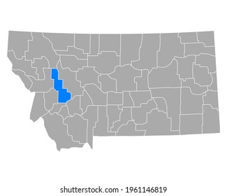 Map of Powell in Montana on white