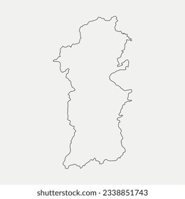 Map of Powys - Wales - United Kingdom region outline silhouette graphic element Illustration template design
