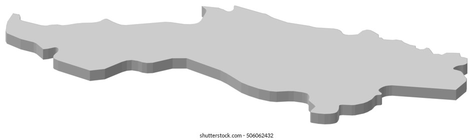 Map - Pozega-Slavonia (Croatia) - 3D-Illustration