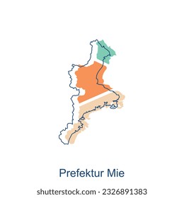 map of Prefektur Mie vector design template, national borders and important cities illustration Abstract, designs concept, logo, logotype element for template.