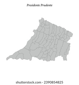 map of Presidente Prudente is a mesoregion in Sao Paulo state with borders municipalities