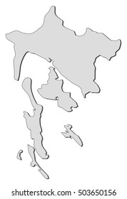 Map - Primorje-Gorski Kotar (Croatia)