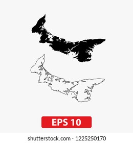 Map of Prince Edward Island, Canada. Vector