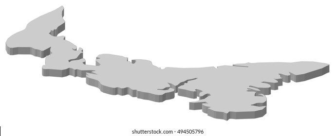 Map - Prince Edward Island (Canada) - 3D-Illustration