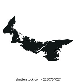 The map of the Prince Edward Islands province in black color isolated on white background. Vector illustration