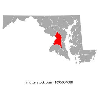 Map Of Prince George In Maryland On White