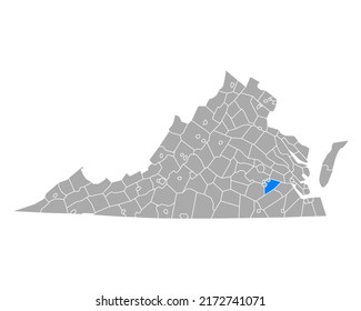 Map Of Prince George In Virginia On White