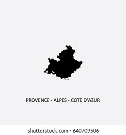 Map of Provence-Alpes-Cote d'Azur - France Vector Illustration