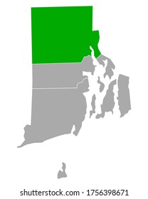Map of Providence in Rhode Island on white