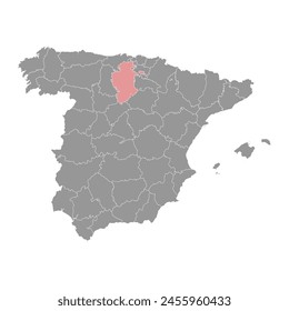 Map of the Province of a Burgos, administrative division of Spain. Vector illustration.