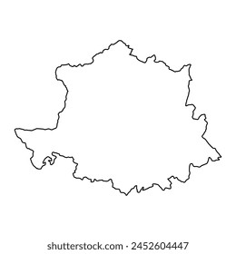 Map of the Province of a Caceres, administrative division of Spain. Vector illustration.