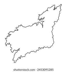 Mapa de la Provincia de A Coruña, división administrativa de España. Ilustración vectorial.