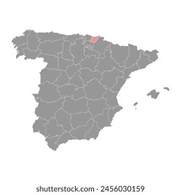 Map of the Province of a Gipuzkoa, administrative division of Spain. Vector illustration.
