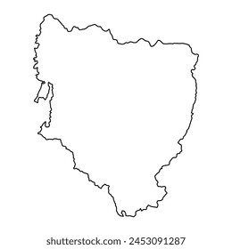 Map of the Province of a Huesca, administrative division of Spain. Vector illustration.