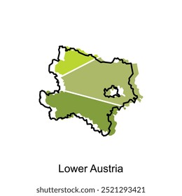 Map Province of Lower Austria - detailed map with administrative divisions Austrian country, vector design template