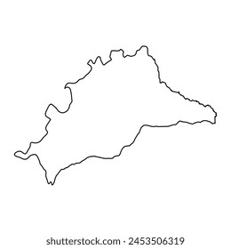 Map of the Province of Malaga, administrative division of Spain. Vector illustration.