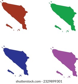 Map of the province of Nanggroe Aceh Darussalam in Indonesia with white background