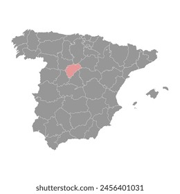 Map of the Province of Segovia, administrative division of Spain. Vector illustration.