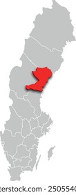 Västernorrland map PROVINCE of SWEDEN 3d isometric map
