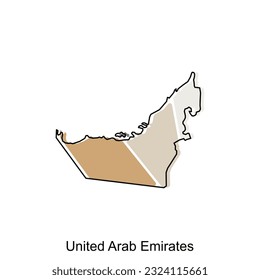 Map Province of United Emirate Arab illustration design, World Map International vector template with outline graphic sketch style isolated on white background