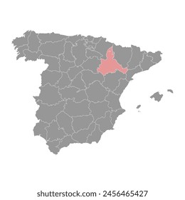 Map of the Province of Zaragoza, administrative division of Spain. Vector illustration.