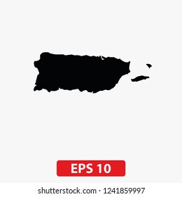 Map of Puerto Rica. Vector
