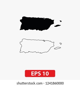 Map of Puerto Rica. Vector