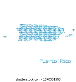 map of Puerto Rico from binary code vector illustration