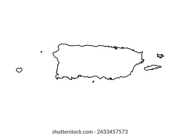 Map of Puerto Rico in black.