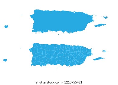 Map - Puerto rico Couple Set , Map of Puerto rico,Vector illustration eps 10.