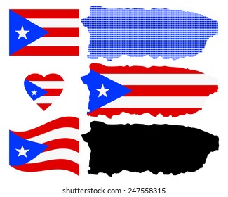 Puerto Rico Flag Map Images Stock Photos Vectors Shutterstock