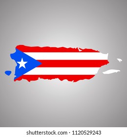 Map Puerto Rico Flag Horizontal Vector Stock Vector (Royalty Free ...