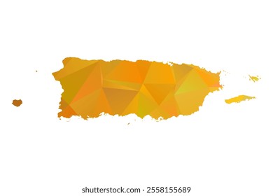 Map of Puerto Rico - Gold Polygonal Design For Your. Vector illustration eps 10.