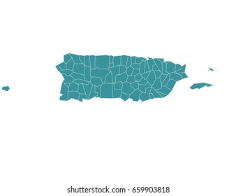 map of puerto Rico isolated on white background