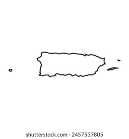 map of Puerto Rico line icon. Illustration vector graphic of map of Puerto Rico.